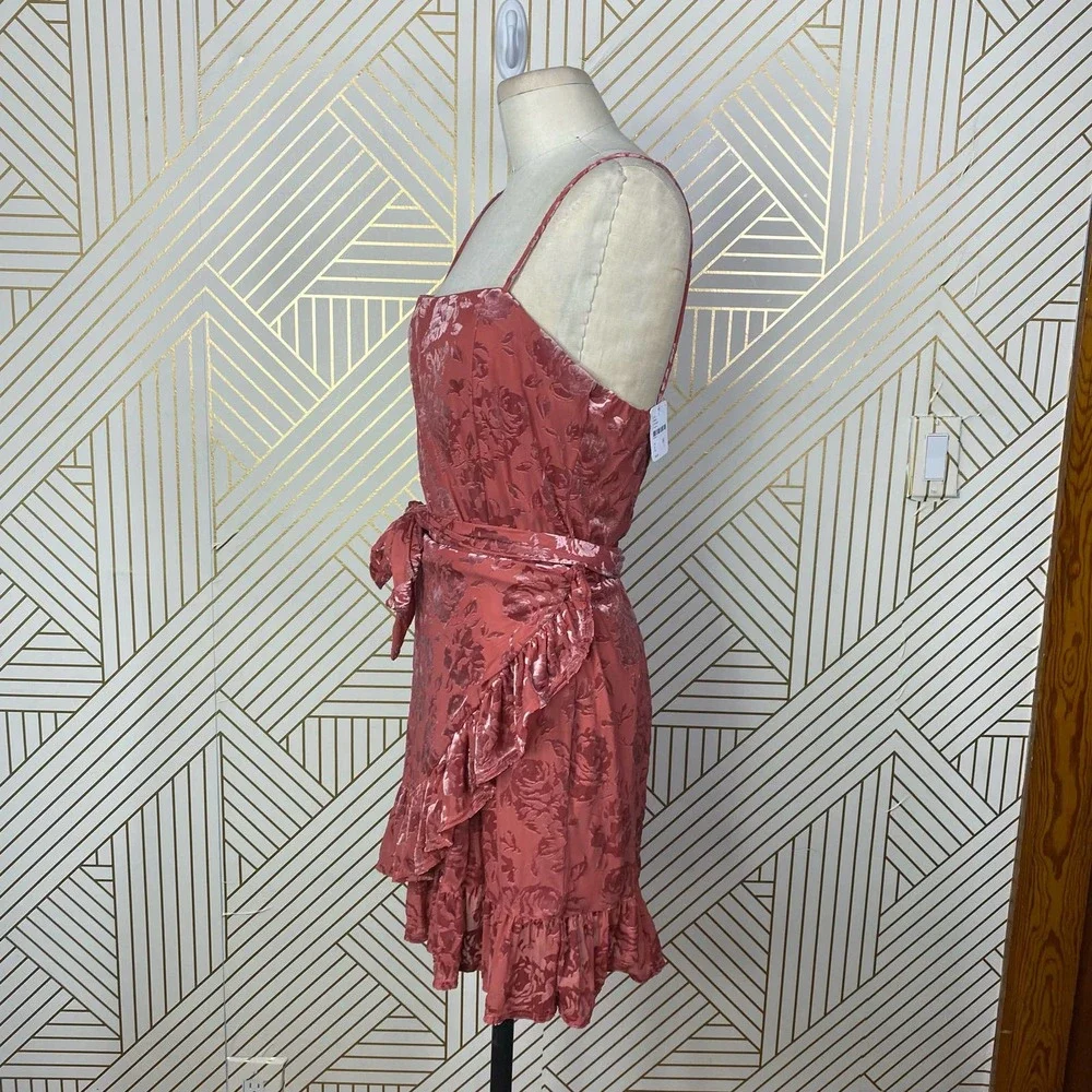 Free People Olivia Velvet Burnout Slip Dress Rose - Picture 5 of 12